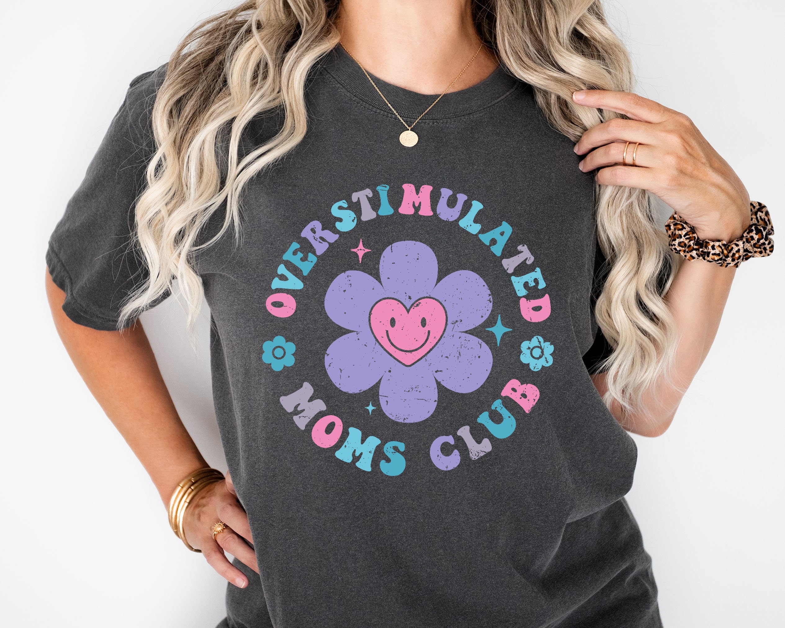 Overstimulated Mom Club Shirt, Mother's Day Shirt, Mom Life Shirt, Mama Shirt, Mom Vibes Shirt, Motherhood Shirt, Funny Mom Shirt