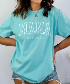 Mama Shirt, Mama Est 2024 Shirt, Comfort Colors Mom Shirt, Gift for Mom, Cool Mom, Pregnancy Announcement, Mother's Day, New Mom Gift