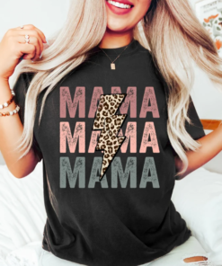 Retro Mama Shirt, Leopard Mama Shirt, Mom Life Shirt,Girl Mama Shirt, Motherhood Shirt, Cute Mom Shirt,Mothers Day Gift,Mama T-shirt
