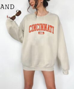 Cincinnati Crewneck Sweatshirt , Cincinnati Football Sweater Shirt, Cincinnati Fan Gift, Aesthetic Tumblr Sweatshirts