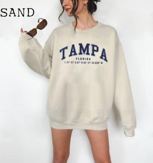 Tampa Florida College Sweatshirt, College Unisex Crewneck Sweater, Baseball Sweatshirt, East Coast Sweatshirt, USA Sweater