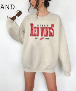 Retro Detroit Red Wings Shirt, Crewneck Detroit Red Wings Sweatshirt, Jersey Hockey Gift For Fan