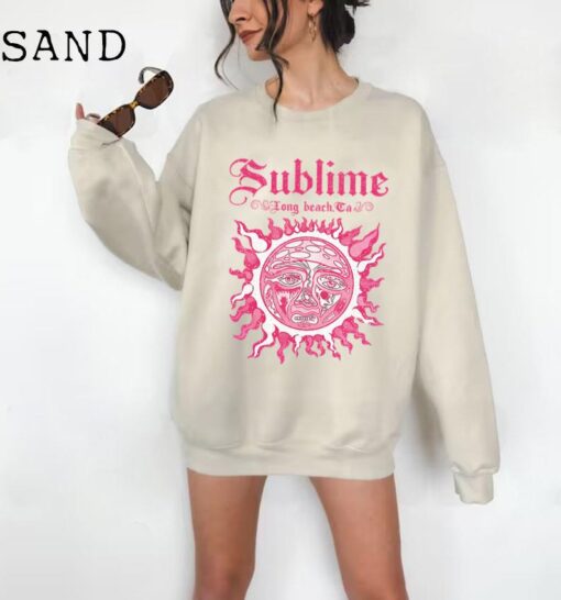 Vintage Sublime Band Sweatshirt, Oversized Aesthetic Boho Graphic Sublime Tee (distressed, vintage inspired)