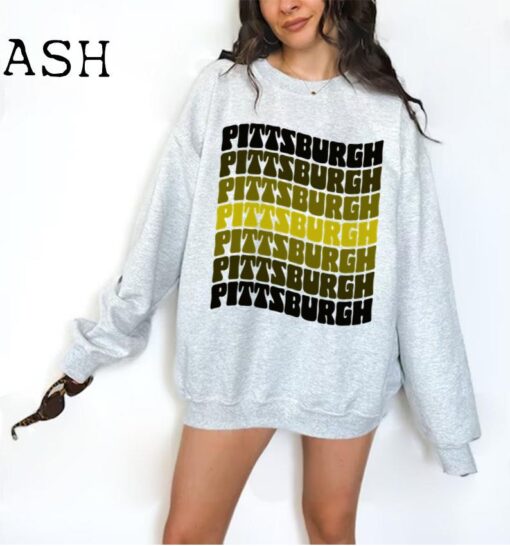 Funky Pittsburgh Shirt, Funky Pittsburgh TShirt, Trendy Pittsburgh, Retro Pittsburgh Tee, Oversized Shirt, Gift for Her