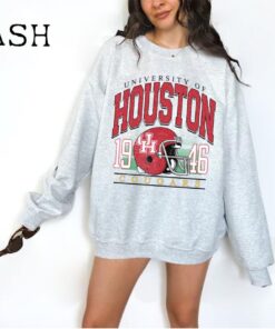 Retro Vintage Style University of Houston Crewneck Sweatshirt