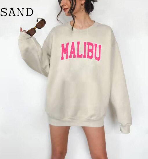 Malibu Sweatshirt, Malibu Crewneck, Malibu Hoodie, Malibu California Shirt, Cute Gift for Her, Malibu Beach Sweatshirt