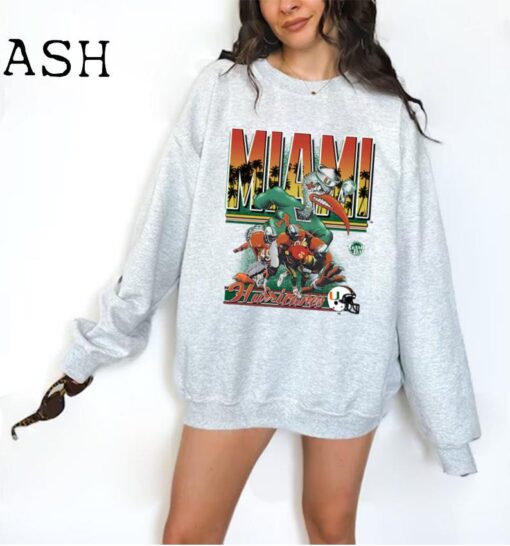 Vintage 90s Miami Hurricanes Sweatshirt Miami Hurricanes Crewneck Miami Hurricanes Sweater Pullover