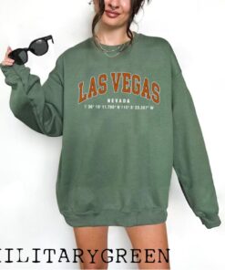 Las Vegas Nevada College Sweatshirt, College Unisex Crewneck, Gps Coordinates Sweater, USA Sweater