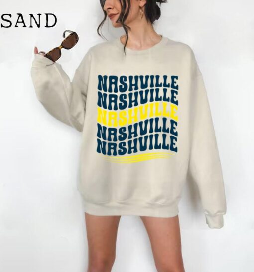 Nashville Sweatshirt - Nashville Hockey Sweatshirt - Retro Nashville Hockey Crewneck - Ice Hockey Sweatshirt - Nashville Game Day