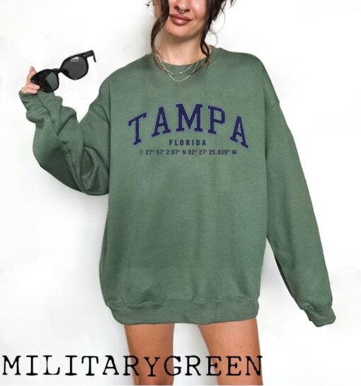 Tampa Florida College Sweatshirt, College Unisex Crewneck Sweater, Baseball Sweatshirt, East Coast Sweatshirt, USA Sweater