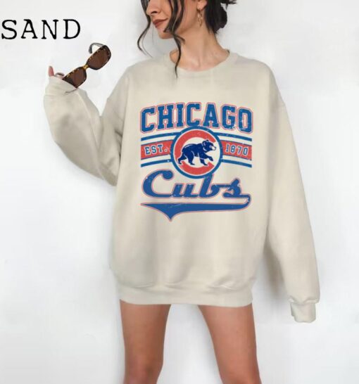 Vintage MLB Chicago Cubs EST 1970 Shirt, Vintage Chicago Cubs Sweatshirt, Baseball Fan shirt, Chicago Cubs Shirt, Game Day,