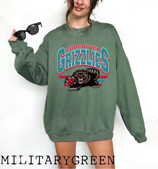 Vintage Vancouver Grizzlies Crewneck Sweatshirt, NBA Basketball Graphic Tee, Vancouver Grizzlies Logo Shirt