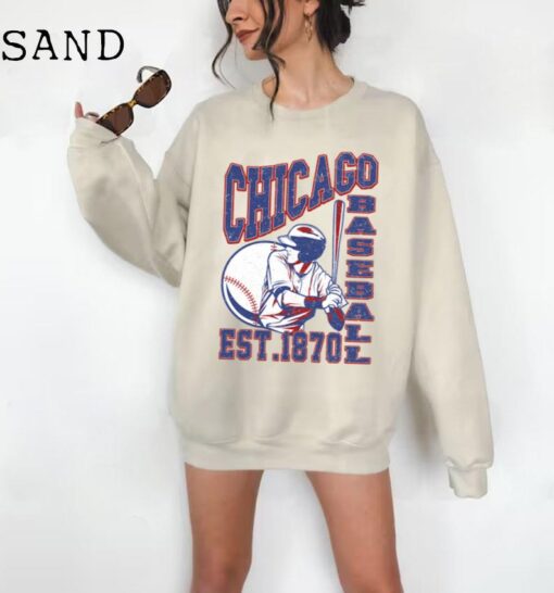 Chicago Baseball Cropped Shirt, Chicago Shirt, Baseball Shirt, Retro Chicago Tee Chicago Gift