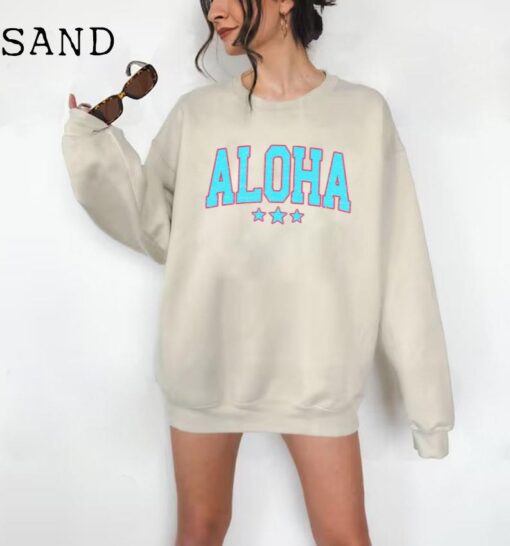 Aloha Sweatshirt, Hawaii Sweatshirt, Maui Sweatshirt, Hawaii Souvenir Gift, Aloha Crewneck Sweatshirt