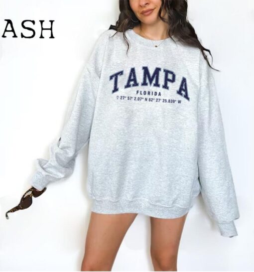 Tampa Florida College Sweatshirt, College Unisex Crewneck Sweater, Baseball Sweatshirt, East Coast Sweatshirt, USA Sweater