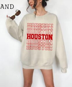 Houston Football Sweatshirt, Houston Football Crewneck Sweatshirt, Houston Football Gift for Women, Vintage Houston Football Sweatshirt