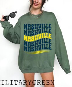 Nashville Sweatshirt - Nashville Hockey Sweatshirt - Retro Nashville Hockey Crewneck - Ice Hockey Sweatshirt - Nashville Game Day