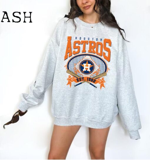 Vintage Houston Astro Crewneck Sweatshirt, Astros EST 1962 Sweatshirt, Houston Baseball Shirt, Retro Astros Shirt