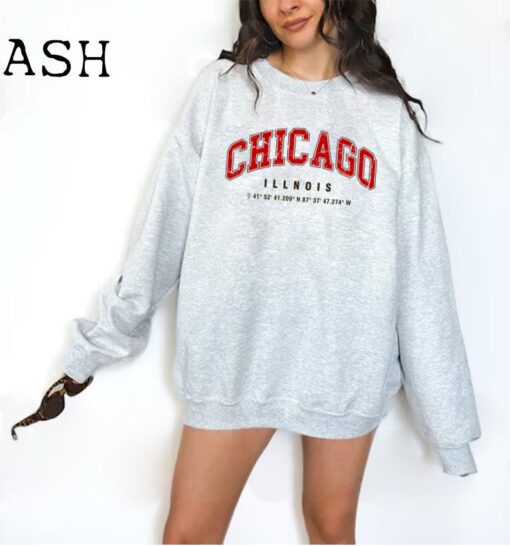 Chicago Illinois College Sweatshirt, Chicago Bulls College Unisex Crewneck Sweater, Sports Sweatshirt, Great Lakes Sweatshirt, USA Sweater