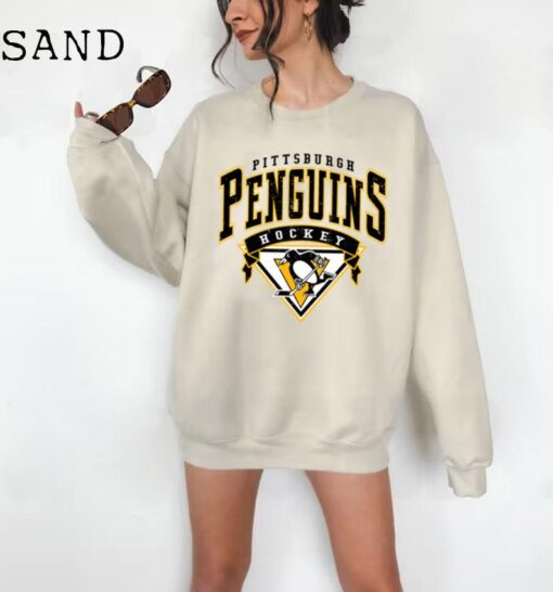 Vintage 90s Pittsburgh Penguins Shirt, Crewneck Pittsburgh Penguins Sweatshirt, Jersey Hockey Gift For Christmas