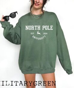 North Pole University Sweatshirt, Christmas Sweatshirt, Holiday Sweatshirt, College Sweatshirt, University Sweatshirt, Christmas