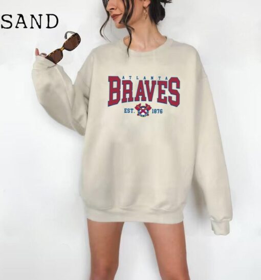 Vintage Atlanta Braves Sweatshirt | Atlanta Baseball Shirt | Atlanta EST 1876 Sweatshirt | Vintage Baseball Fan Shirt