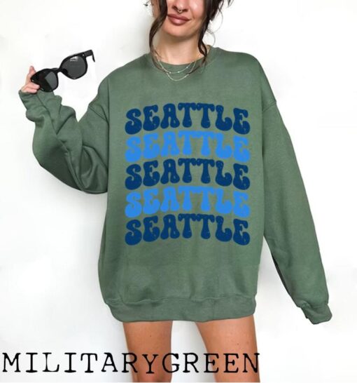 Seattle Sweatshirt, Washington Sweatshirt, State Sweatshirt, University State Inspired, Vacation Sweatshirt, Seattle Shirt, Gif