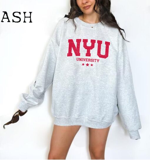 NYU Sweatshirt, NYU Crewneck, New York University, Vintage Sweater, Varsity Pullover, Unisex College Shirt, Mens Grad Alumni