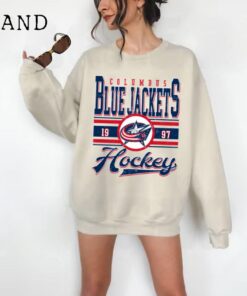 Vintage 90s Columbus Blue Jacket Shirt, Crewneck Columbus Blue Jacket Sweatshirt, Jersey Hockey