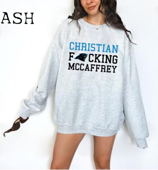 Christian McCaffrey Shirt, Carolina Panthers Shirt, Carolina Panthers Sweatshirt, Unisex Fall Football Crewneck Tshirt, Gift for Her Him