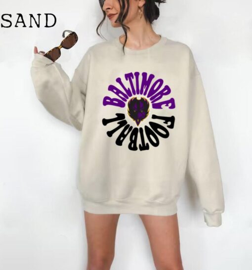 Hippy Baltimore Ravens Design - Vintage Style Crewneck - Retro Men's & Women's Sweatshirt
