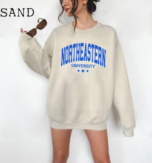 Northeastern University Sweatshirt, Boston School, Vintage Sweater, Northeastern Pullover Hoodie, College Crewneck Shirt, Unisex Long Sleeve