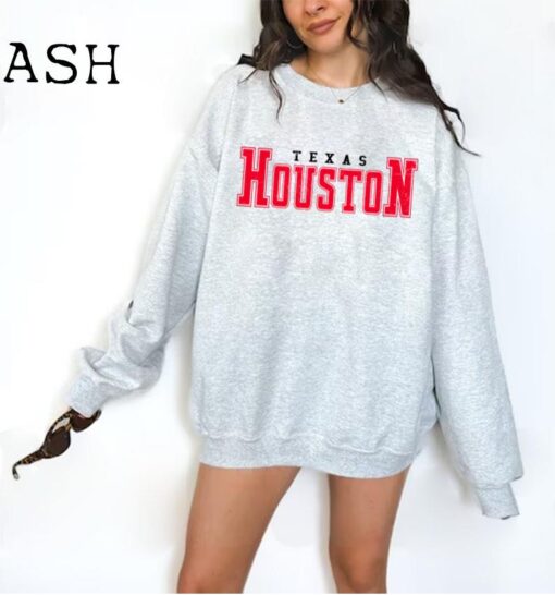 Houston Texas Sweatshirt, Houston Skyline Crewneck Shirt, Texas Souvenir Gift, Travel Sweater