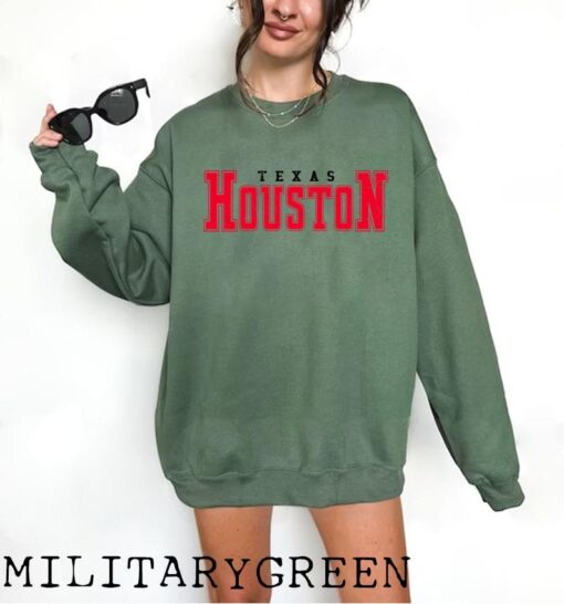 Houston Texas Sweatshirt, Houston Skyline Crewneck Shirt, Texas Souvenir Gift, Travel Sweater