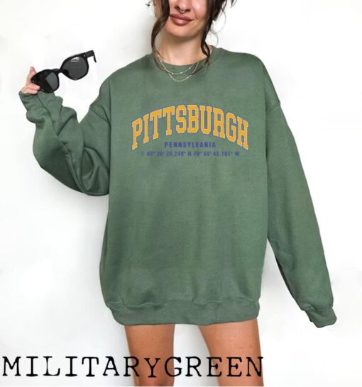 Pittsburgh Pennsylvania College Sweatshirt, Retro Distressed Sweater, Baseball Sweatshirt, USA Sweater, University Gift