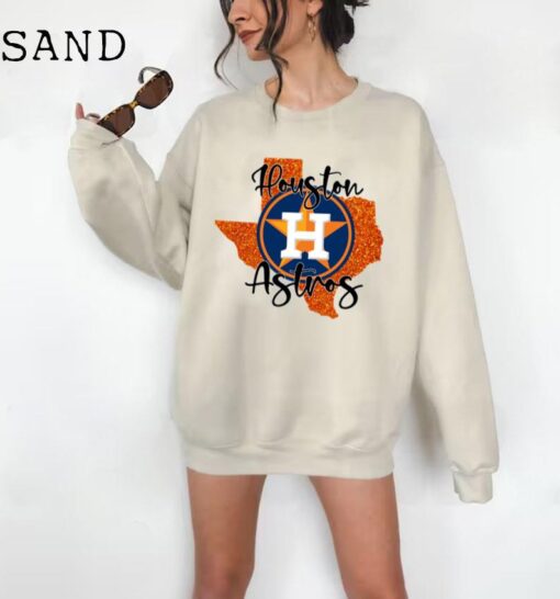 Vintage Houston Astros Crewneck Sweatshirt / T-Shirt, Houston Baseball Shirt, Retro Astros Game Day Shirt