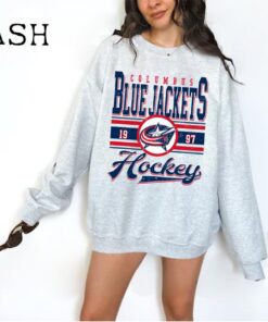 Vintage 90s Columbus Blue Jacket Shirt, Crewneck Columbus Blue Jacket Sweatshirt, Jersey Hockey