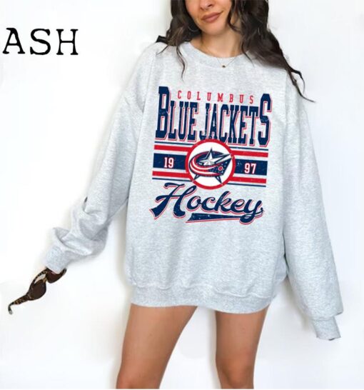 Vintage 90s Columbus Blue Jacket Shirt, Crewneck Columbus Blue Jacket Sweatshirt, Jersey Hockey