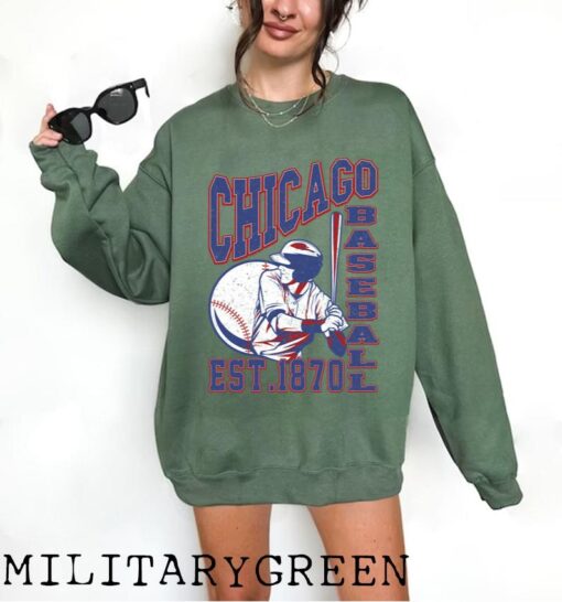 Chicago Baseball Cropped Shirt, Chicago Shirt, Baseball Shirt, Retro Chicago Tee Chicago Gift