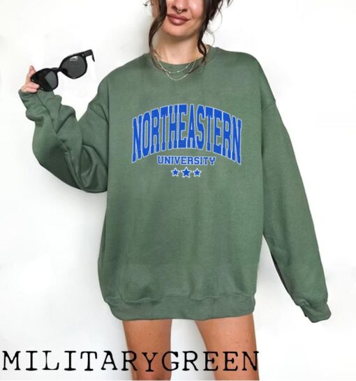 Northeastern University Sweatshirt, Boston School, Vintage Sweater, Northeastern Pullover Hoodie, College Crewneck Shirt, Unisex Long Sleeve