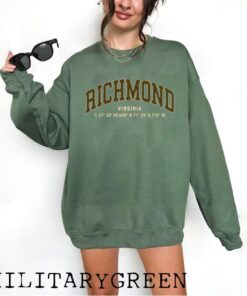 Richmond Virginia College Sweatshirt, Virginia Universty Sweater, Student Gift, College Crewneck, USA City, East Coast Sweater