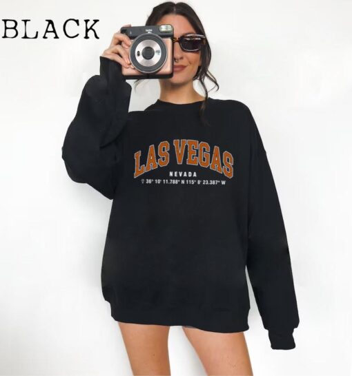 Las Vegas Nevada College Sweatshirt, College Unisex Crewneck, Gps Coordinates Sweater, USA Sweater