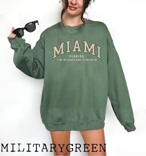 Miami Florida Sweatshirt, College Style Sweater, Miami University Crewneck, East Coast Sweater, USA Gift