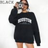 Houston Texas College Sweatshirt, Distressed College Crewneck, Gps Coordinates, USA Gift, Sports Sweatshirt