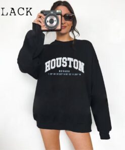 Houston Texas College Sweatshirt, Distressed College Crewneck, Gps Coordinates, USA Gift, Sports Sweatshirt