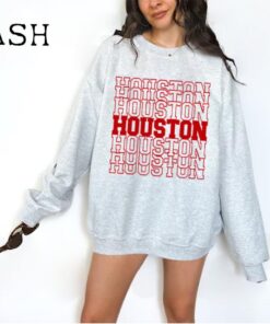 Houston Football Sweatshirt, Houston Football Crewneck Sweatshirt, Houston Football Gift for Women, Vintage Houston Football Sweatshirt