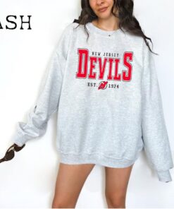 New Jersey Devil Vintage Style Sweatshirt ,New Jersey Devil Sweater, Hockey Fan Shirt, Retro New Jersey Ice Hockey