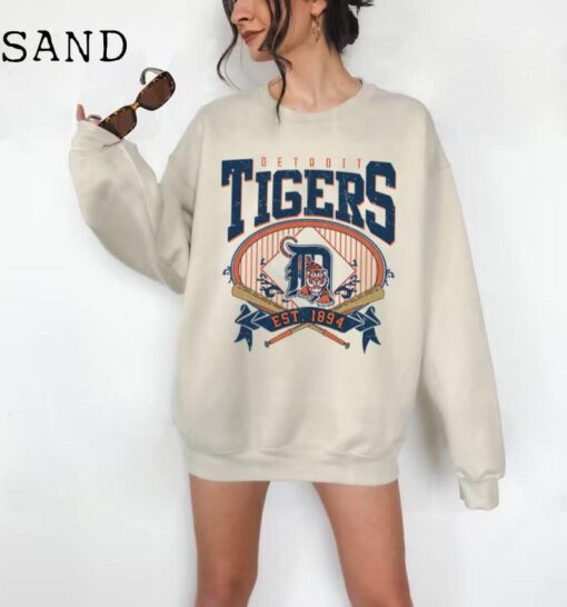Vintage Detroit Tigers EST 1894 Shirt, Detroit Tigers Shirt, Detroit Baseball Shirt, Unisex T-shirt Sweatshirt Hoodie