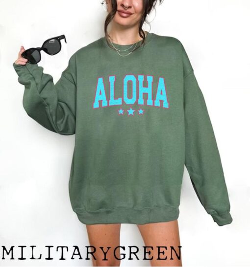 Aloha Sweatshirt, Hawaii Sweatshirt, Maui Sweatshirt, Hawaii Souvenir Gift, Aloha Crewneck Sweatshirt