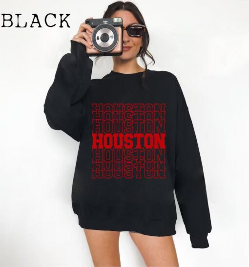 Houston Football Sweatshirt, Houston Football Crewneck Sweatshirt, Houston Football Gift for Women, Vintage Houston Football Sweatshirt